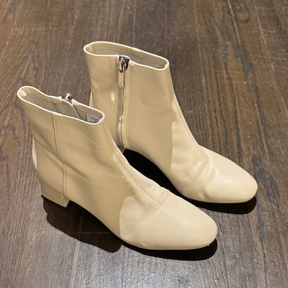 Zara Cream Ankle Boots - Picture 1 of 2